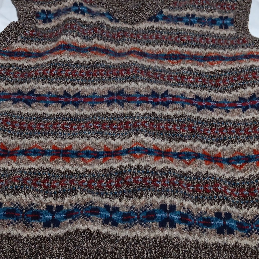 Mens vintage grandpa sweater vest 100%wool only one defect as pictured XXL - Picture 8 of 16